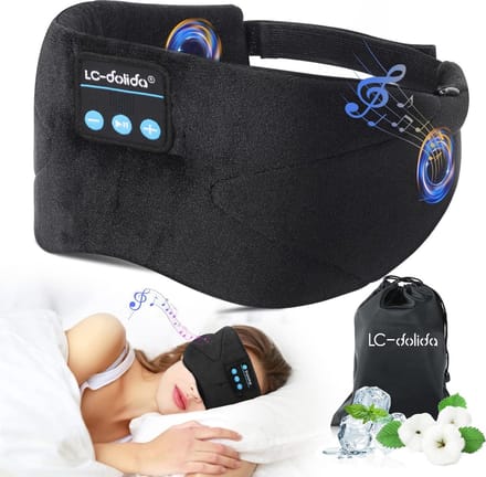 Slaapmasker met Bluetooth Hoofdtelefoon - 100% Lichtblokkerend voor Comfortabel Slaap