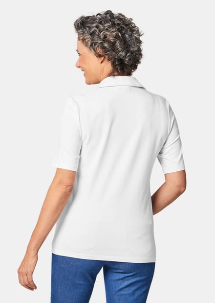 Comfortabel poloshirt met stretch - wit - Gr. 20 van Goldner Fashion