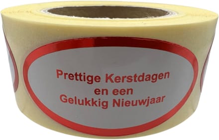 Kerststickers 250 stuks - Rood - Kerstetiket - sluitzegel - chique inpakken