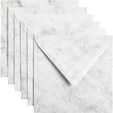 Envelop Papicolor 140x140mm marble grijs pak à 6 stuks