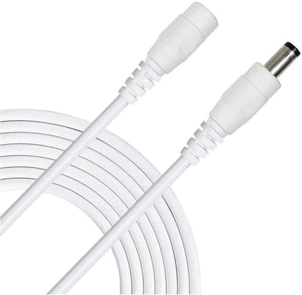Verlengsnoer Stroomkabel - Adapter Kabel - Camera Verbinding - 5.5 x 2.1mm Connector - Tot 10 Meter - Wit