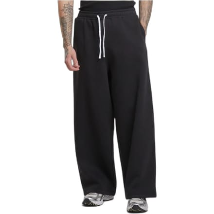 Urban Classics - Fluffy Wide Leg Heren joggingbroek - S - Zwart