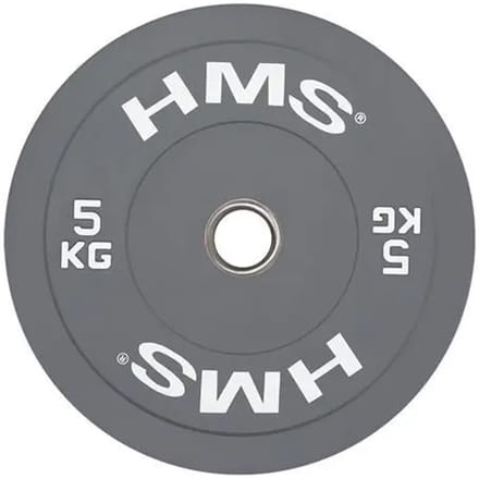 HMS CBR Serie - Olympische Bumperplaat - 5 kg - Grijs - Gegoten Guma