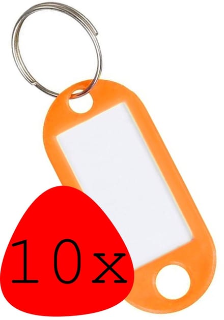 Sleutellabels Sleutelhanger Sleutellabel Bagagelabel Naamlabels - Oranje - 10x