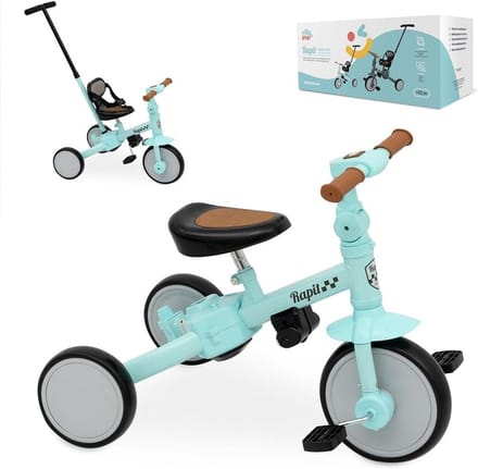 5-in-1 Evolutionaire Babydriewieler voor Kinderen van 1 tot 5 Jaar - Groene Kinderfiets, aanpasbaar en transformeerbaar