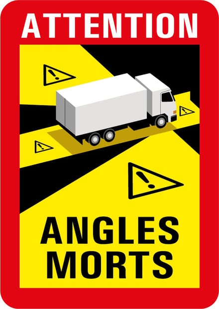 Dode hoek sticker Frankrijk, 250 x 170 mm