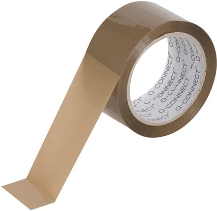 Q-CONNECT stille verpakkingstape | ft 50 mm x 66 m | bruin | pak van 6 rollen