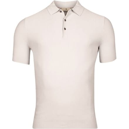 Thomas Maine Polo Short Sleeve Subtle Structure Knit Piqué Garment Dye Licht Grijs / male