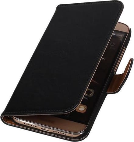 Zwart Pull-Up PU Hoesje Huawei G8 Booktype Wallet Cover