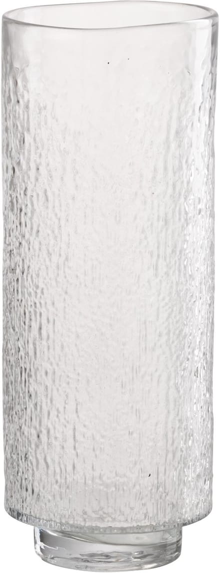 J-Line vaas Cilinder Reliëf - glas - transparant - large