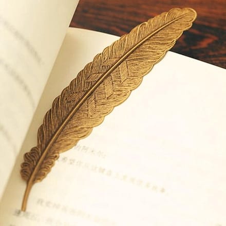 Knaak Boekenlegger - Veer - Boeken - Bronskleurig - 1 Stuk