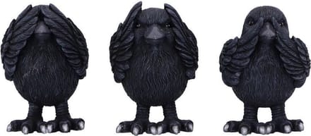 Nemesis Now Three Wise Ravens beeld zwart Kunststof - Gothic