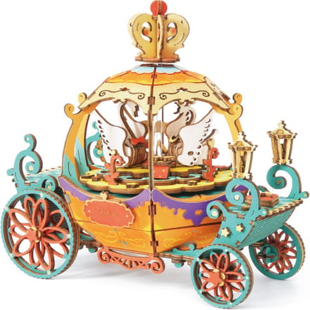 Robotime - Muziekdoos - DIY - 3D - Pumpkin Carriage - Houten Modelbouw