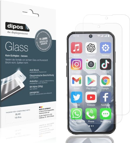 dipos – 2x Matte Pantserfolie geschikt voor BLKE 19 Pro | 9H Screenprotector