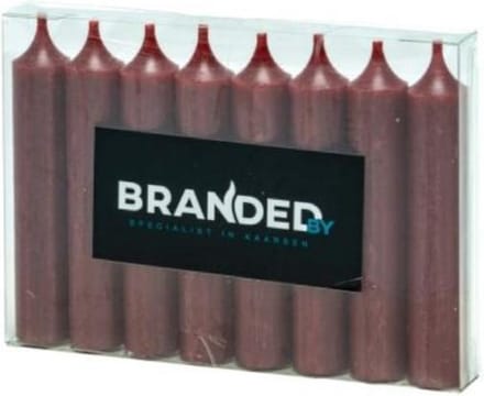 Dinerkaarsen set van 8 (2,1 x 12 cm)- Rood - Branded By