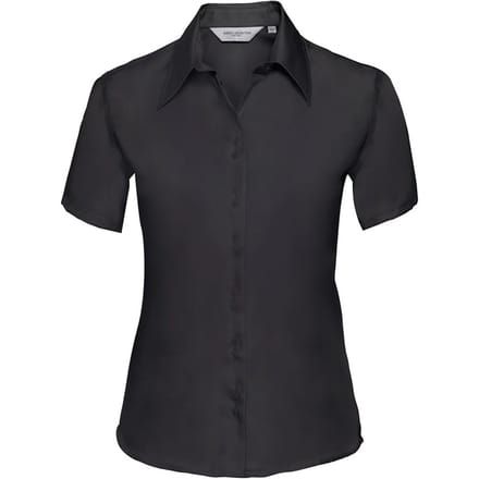 Russell Collection Dames/Dames Ultimate Non-Iron Shirt met Korte Mouwen (Zwart)
