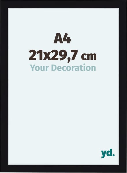 Your Decoration - Fotolijst A4 21x 29,7 cm - MDF - Zwart Hoogglans - Como