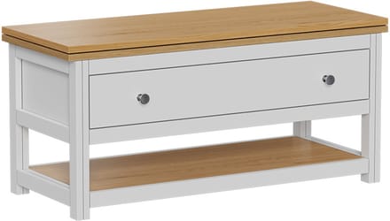 Vicco Vikla Salontafel – 100 x 40 cm met uitklapbaar tafelblad Wit/eiken