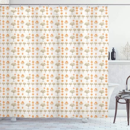 ABAKUHAUS botanisch douchegordijn – 175 x 200 cm – Polyester, Oranje