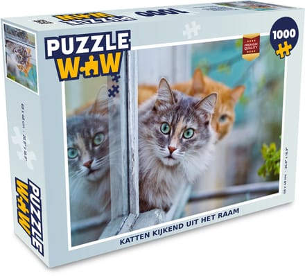 Puzzel Kat - Raam - Katten - Legpuzzel - Puzzel 1000 stukjes volwassenen
