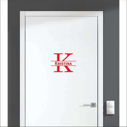 Deursticker Met Naam -  Kristina - Rood