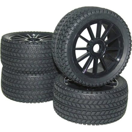 Reely 1:8 Buggy Complete wielen Street 12-spaaks Zwart 4 stuk(s)