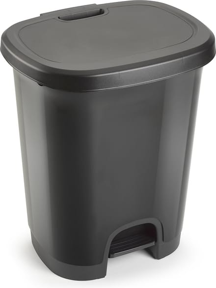 Plasticforte Pedaalemmer - grijs - kunststof - 27L - 45 cm - afvalemmers/vuilnisemmers