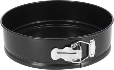 Gerimport Taarten bakken bakvorm/spring vorm Kitchen Pro - metaal - anti-aanbak laag - zwart - 24 x 7 cm