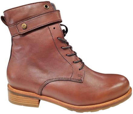 Wolky 0448520 Cognac Leren Dames Veterboots - Cognac - 41