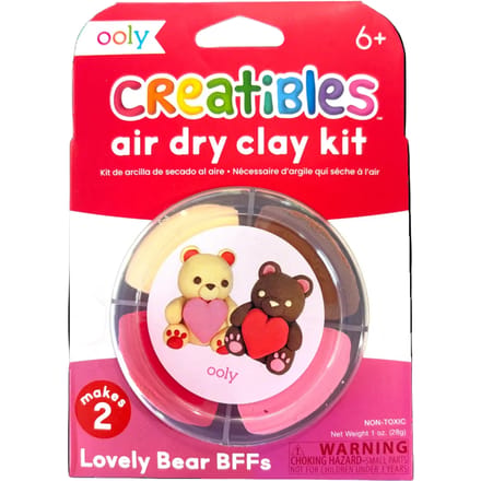 Ooly - Creatibles - Mini air dry clay kit - Lovely Bear BFF's - 4 Kleikleuren