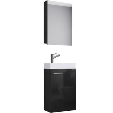 VCM Gastenwastafel Slito (Spiegelkast, Zwart)