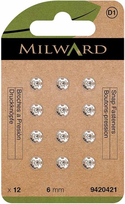 Milward Drukknopen - 6mm - nikkel - 1x12st.