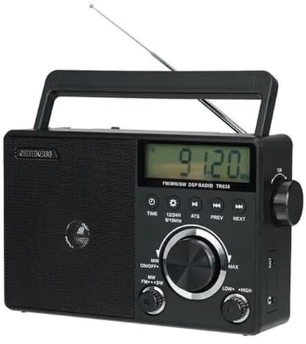 Draagbare FM/AM/SW Transistor Radio met Uitstekende Ontvangst, Hoofdtelefoonaansluiting en Groot Speaker