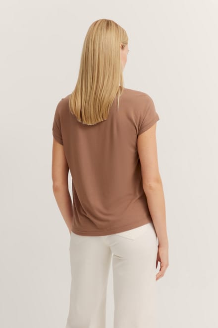 Bugatti Damen T-shirt in zachte materiaalmix