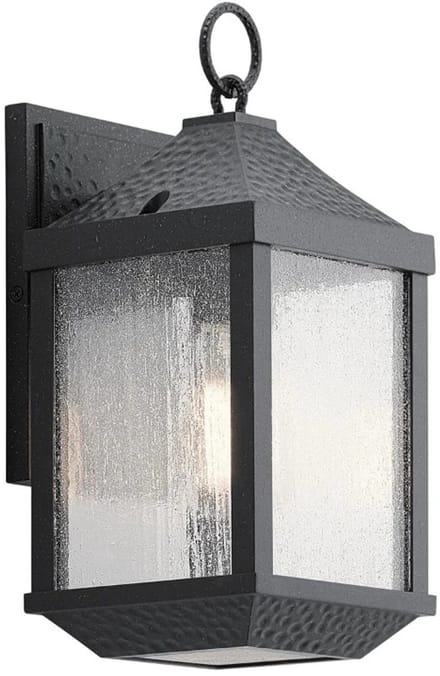 Kichler LED Wand Buitenlamp Springfield | 1X E27 Max 60W | IP44 | Dimbaar | Distressed Black