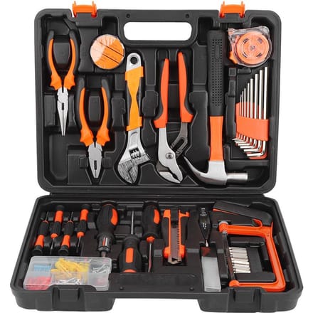 100 Stuks/Set Sleutel Schroefbits Tang Reparatie Gereedschap Set Handgereedschap Kit met Opbergkoffer black