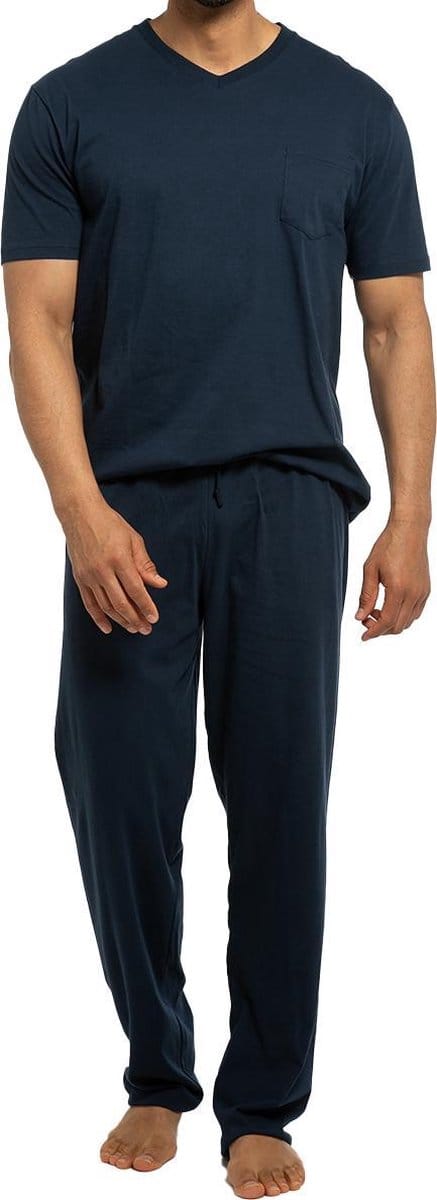 Ammann Heren pyjama t shirt met broek lang Cotton