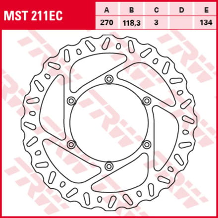 Remschijf TRW MST211EC, 1 Stuk
