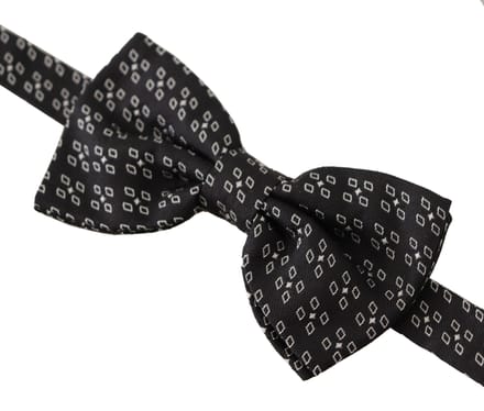 Dolce & Gabbana Zwart Witte Pois 100% Zijde Nek Papillon Mannen Stropdas