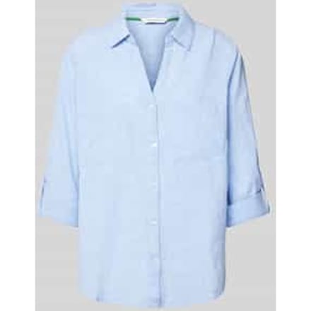 Tom Tailor - Blouse met borstzakjes - Maat 42 - dreamy blue