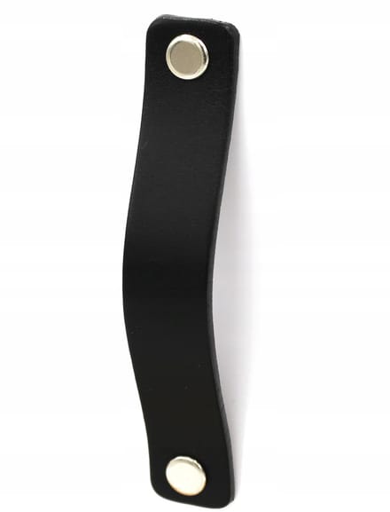 Black Tree No.96 – Leren Meubelgreep – Zwart Leer – 96 mm Hartafstand – Handgemaakt