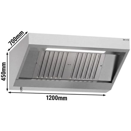 GGM Gastro Wandhaube - 1200mm - mit Filter & Lampe