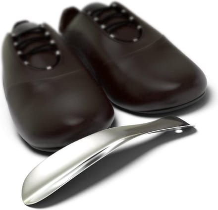 Schoenlepel I RVS I Lengte 15 CM I Extra Stevig I Met Ophangoog I Compact Formaat I Zilver