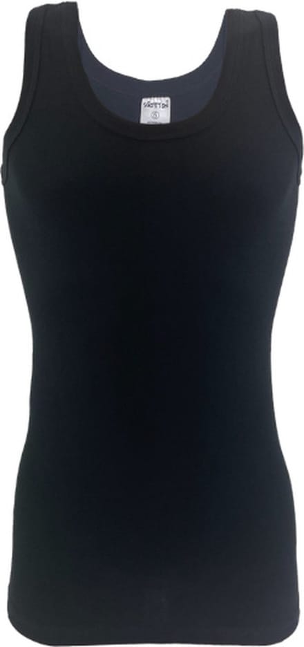 Heren onderhemd - SQOTTON® - 100% katoen - Zwart - Maat M