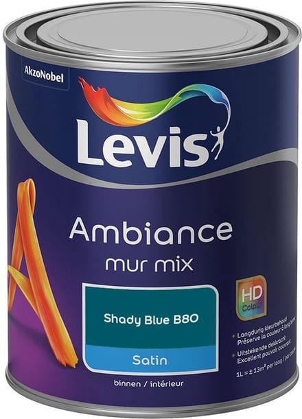 Levis - Ambiance Mur Satin Mix - Shady Blue B80 - Mengverf - 1 L