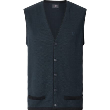 Jan Vanderstorm herren Gebreide Bodywarmer - 52/54 - petrol - Plus Size
