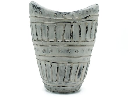 Vaas met brede hals - crème 22 cm