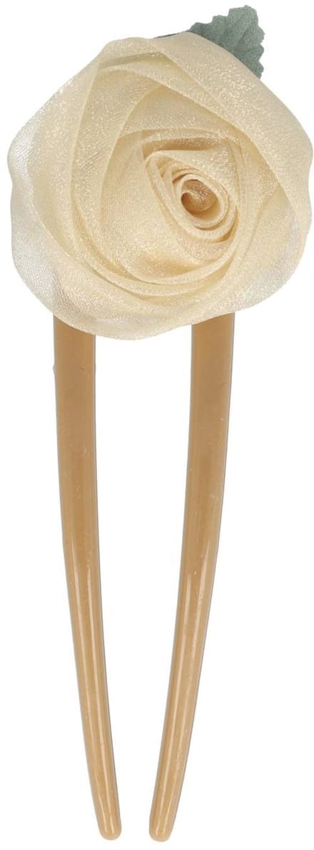 Haarsoires Haarvork 11cm - Bloem - Haarpin voor Knot - Bruin Beige