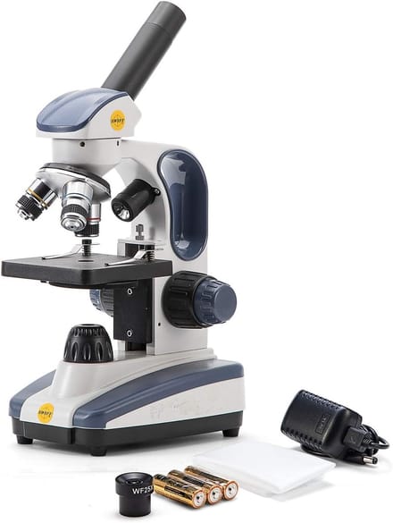Samengestelde Microscoop - Vergrootglas Instrument - Wetenschappelijk Onderzoek - Dubbele Verlichting - 40X tot 1000X - Metaal