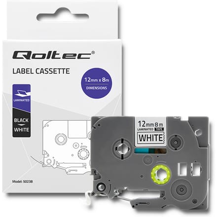 Qoltec Tape voor BROTHER TZe-231 |   12 mm x 8 m |   Wit/zwarte print
